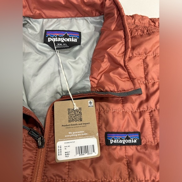 Patagonia Women’s XXL Nano Puff Jacket NWT Burl Red Puffer Puffy - Picture 5 of 9